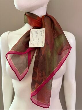 Lauren Ralph Lauren square Silk Floral Scarf Purple Orange Floral